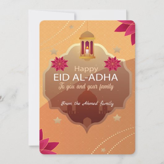 Elegante Eid al-Adha Mubarak Kaart (Voorkant)