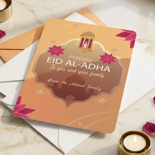 Elegante Eid al-Adha Mubarak Kaart