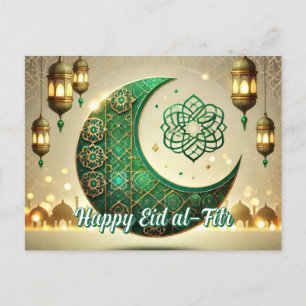 Elegante Eid al-Fitr-ansichtkaart Eid Mubarak-vaka Feestdagenkaart