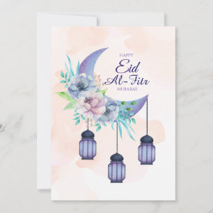 Elegante Eid al-Fitr Mubarak Kaart Minimale Islami