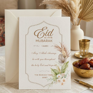Elegante Eid al-Fitr Mubarak wenskaart Notitiekaartje