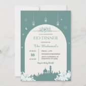 Elegante Eid-dineruitnodiging 1447 Hidjri Kaart (Voorkant)