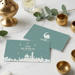 Elegante Eid Mubarak 1447 Hijri wenskaart Visitekaartje