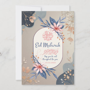 Elegante Eid Mubarak bloemrijke islamitische wensk Kaart