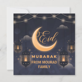 Elegante Eid Mubarak Calligrafie Feestdagenkaart