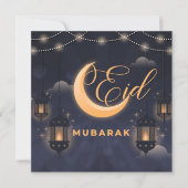 Elegante Eid Mubarak-calligrafie Feestdagenkaart (Voorkant)