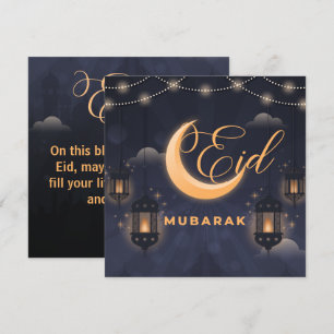 Elegante Eid Mubarak-calligrafie Feestdagenkaart
