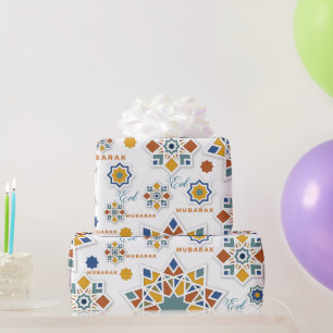 Elegante Eid Mubarak-calligrafie kleurrijk Cadeaupapier