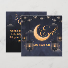 Elegante Eid Mubarak kalligrafie Feestdagenkaart