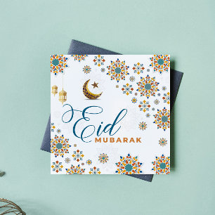 Elegante Eid Mubarak Maan Sterren Feestdagenkaart