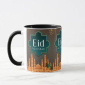 Elegante Eid Mubarak-moskee Skyline-kunst Mok (Links)