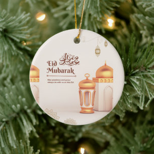 Elegante Eid Mubarak-moskeelantaarnkunst Keramisch Ornament