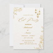 elegante eid mubarak uitnodiging Floral Beige Musl (Voorkant)