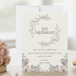 Elegante Eid ul Adha kaart met bloemendesign