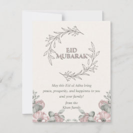 Elegante Eid ul Adha kaart met bloemendesign