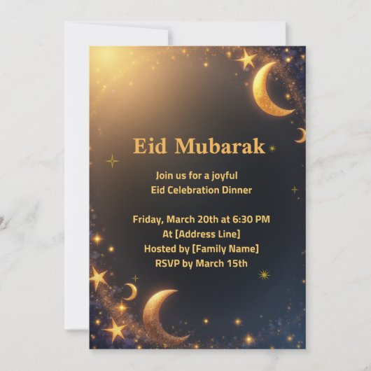 Elegante Eid-viering uitnodiging (Voorkant)