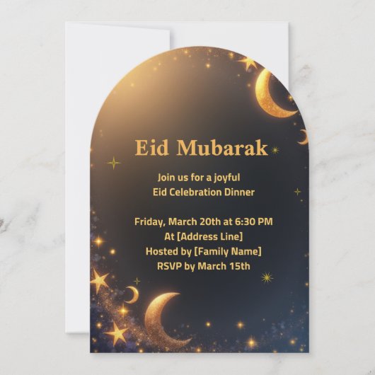 Elegante Eid-viering uitnodiging (Voorkant)