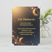 Elegante Eid-viering uitnodiging (Staand voorkant)