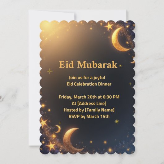 Elegante Eid-vieringsuitnodiging Kaart (Voorkant)