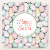 Elegante Eieren en aangepaste familienaam Kartonnen Onderzetters (Voorkant)