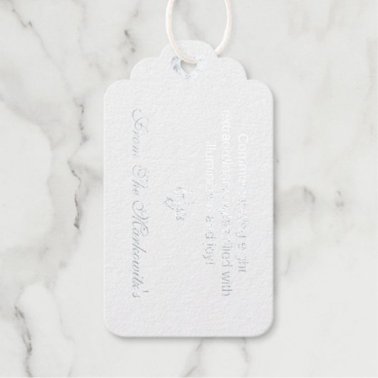Elegante Eierschal Wit Hanukkah Goud Cadeaulabels (Voorkant)