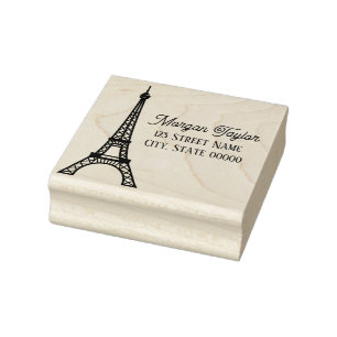 Elegante Eiffeltoren #2 Tekennaam Retouradres Rubberstempel