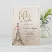 Elegante Eiffeltoren Boog 50ste Verjaardag Kaart (Staand voorkant)