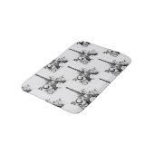 Elegante Eiffeltoren Parijs Zwart Wit Bloei Badmat (Gekanteld)