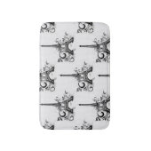 Elegante Eiffeltoren Parijs Zwart Wit Bloei Badmat (Voorkant Verticaal)