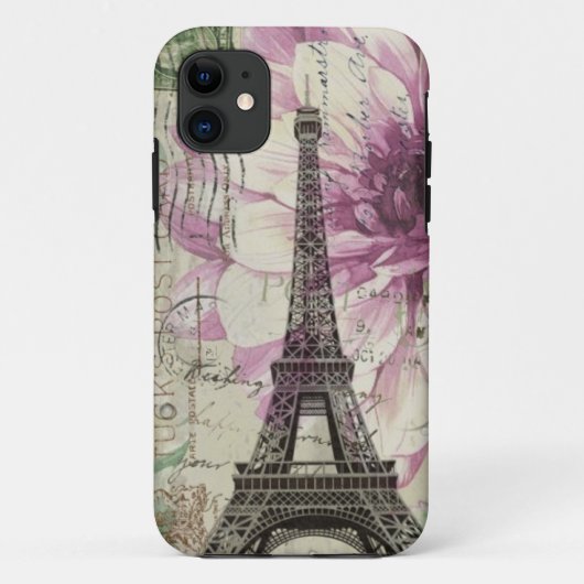 elegante eiffeltoren van parijs floral giral Case-Mate iPhone case (Achterkant)