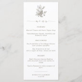 Elegante Eikel & Denneappel Script Herfst Bruiloft Menu (Voorkant)