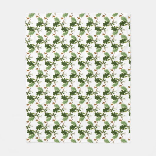 Elegante eikenblad en eikel fleece deken (Voorkant)