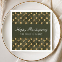 Elegante Eikenbladeren Groene Thanksgiving