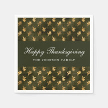Elegante Eikenbladeren Groene Thanksgiving
