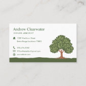 Elegante eikenboom gazon zorg landschapsarchitecte visitekaartje (Achterkant)