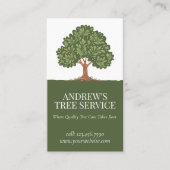 Elegante eikenboom gazon zorg landschapsarchitecte visitekaartje (Voorkant)