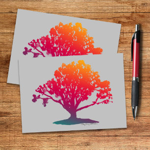 Elegante Eikenboom van het Leven Magenta Blauwgroe Kaart