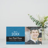 Elegante eindexamen foto aankondigingskaarten aankondiging (Staand voorkant)