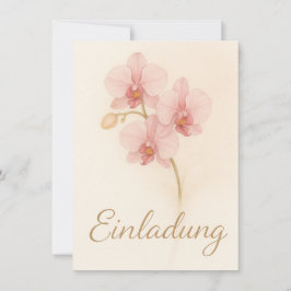 Elegante Einladungskarte mit zarten rosa Orchideen Kaart
