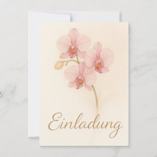 Elegante Einladungskarte mit zarten rosa Orchideen Kaart