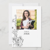 Elegante einvoudige uitnodiging voor eindexamenfee (Achterkant)