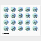Elegante Ekster Vogel Bonsai Esthetische Sticker (Vel)