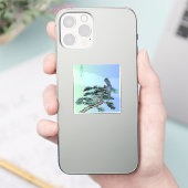 Elegante Ekster Vogel Bonsai Esthetische Sticker (Telefoon)