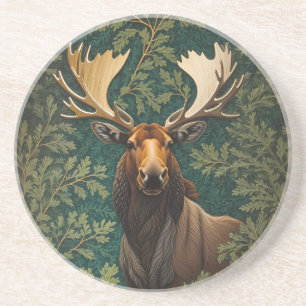 Elegante Eland geïnspireerd door William Morris Zandsteen Onderzetter