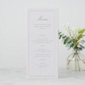Elegante Elegant Modern Classic Ecru Lijst bruilof Menu (Staand voorkant)
