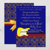 Elegante Elektrische Gitaar goud en marine blauw b Kaart (Voorkant / Achterkant)