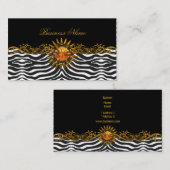 Elegante Elite Classy Black Gold Zebra Animal Visitekaartje (Voorkant / Achterkant)