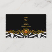 Elegante Elite Classy Black Gold Zebra Animal Visitekaartje (Achterkant)