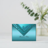 Elegante Elite Classy Blauwgroen Blauw Visitekaartje (Staand voorkant)