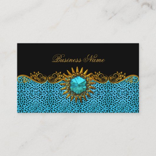 Elegante Elite Classy Blauwgroen Blauw Zwart Goud  Visitekaartje (Voorkant)